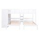 preview thumbnail 25 of 28, Minimalist Design Full-Over-Twin-Twin Bunk Bed with 3 drawers,Shelves, Wardrobe and Mirror,Store Books,Display Decorations