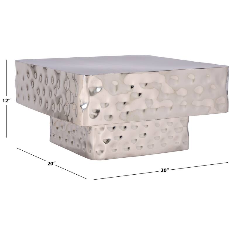 SAFAVIEH Couture Janalee Steel Square Coffee Table - 30"W x 30"D x 15"H