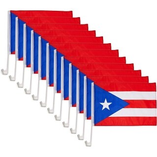 Okuna Outpost Puerto Rico Car Flags with Window Mount Clip (12 x 17 ...