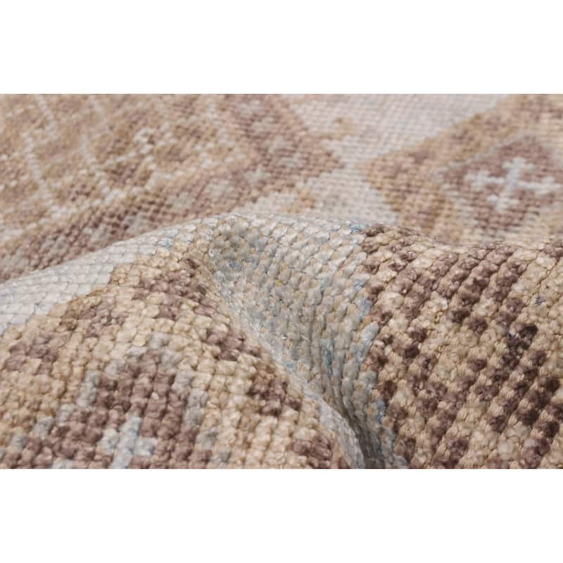 ECARPETGALLERY Hand-knotted Jules Serapi Light Blue Silk Rug - 4'10 x 7'10
