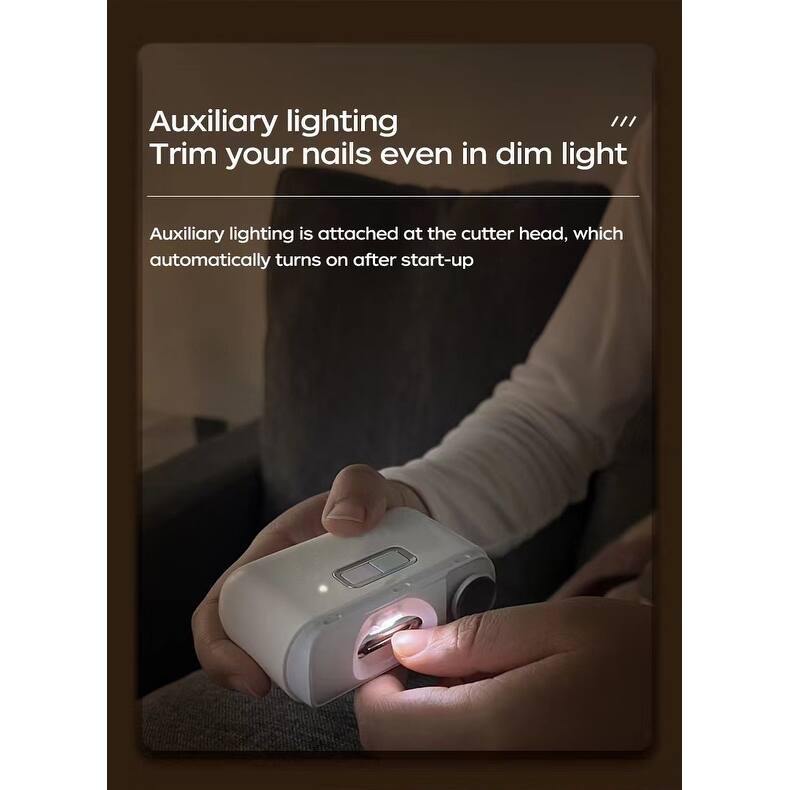 Electric Cordless Polishing Nail Clipper for Dead Skin Removal Nail - White