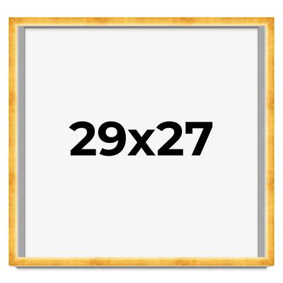 29x27 Shadow Box Frame Gold | 1.625 Inches Deep Real Wood Traditional