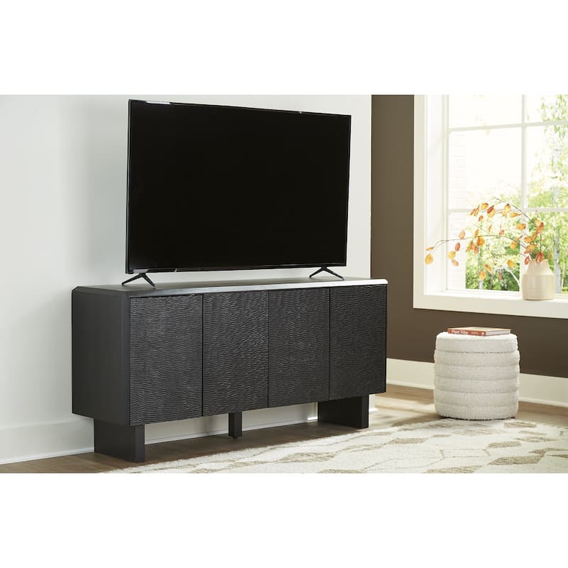 Signature Design by Ashley Farrelmore Black Accent Cabinet - 65" W x 17" D x 30" H