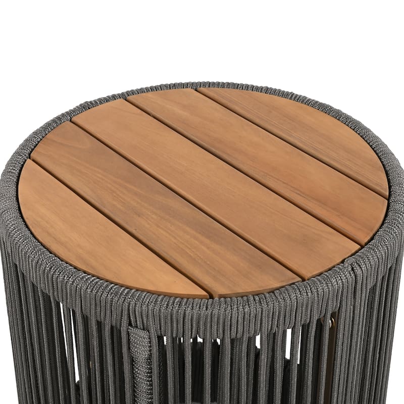 Christopher Knight Home - Eulalia Acacia Wood Outdoor Chaise Lounge With Cushion And 1 Table.