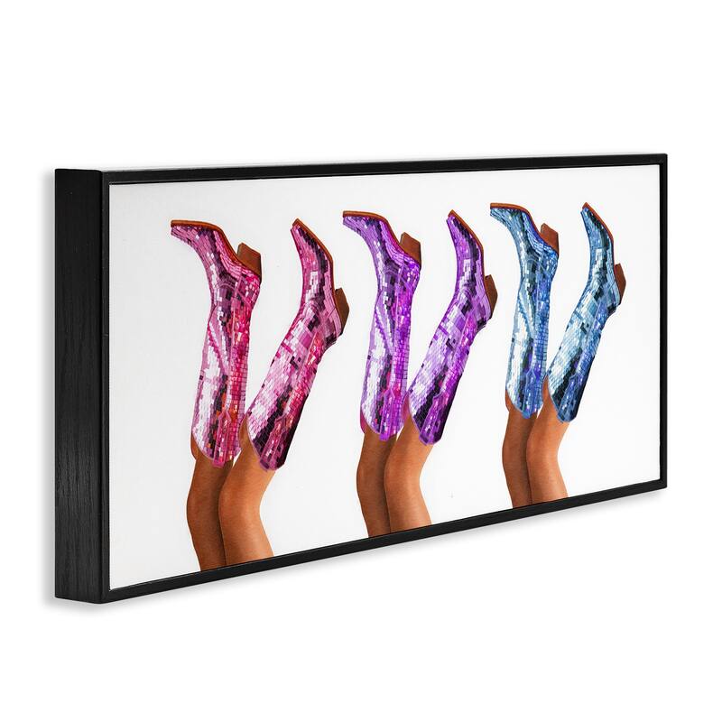 Stupell Trendy Glam Cowgirl Boots Framed Giclee Art Design By Amanda Greenwood