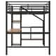 preview thumbnail 10 of 26, Full Size Loft Bed with Storage Staircase and Wardrobe, Modern Metal Loft Bed Frame with Desk, Charging Station and LED Light