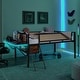 preview thumbnail 30 of 37, Metal Loft Bed with Desk, Rattan Loft Bed Frame with Hanging Storage