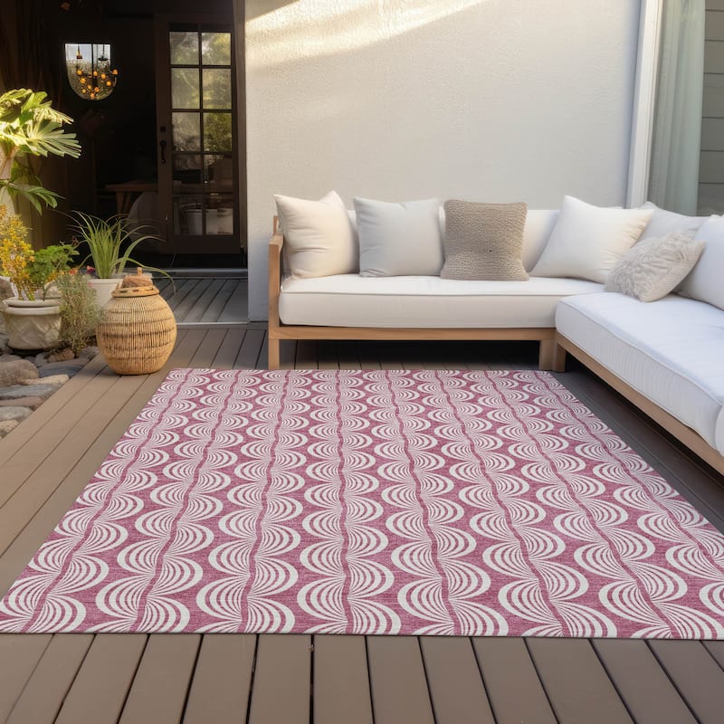 Machine Washable Indoor/ Outdoor Contemporary Chantille Rug