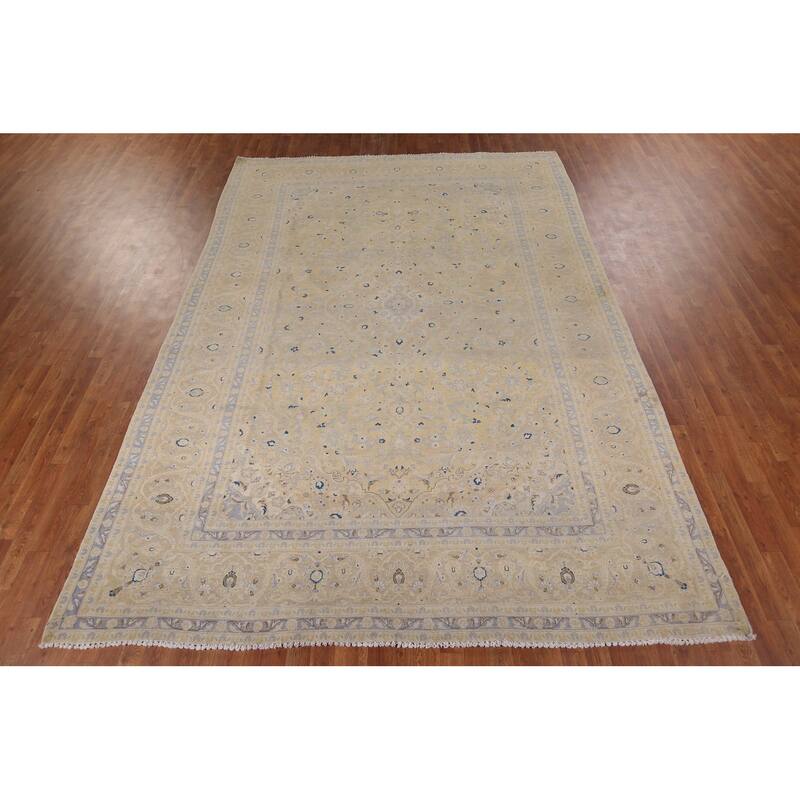 Muted Kashan Vintage Persian Area Rug Handmade Wool Carpet - 8'3" x 11'7"