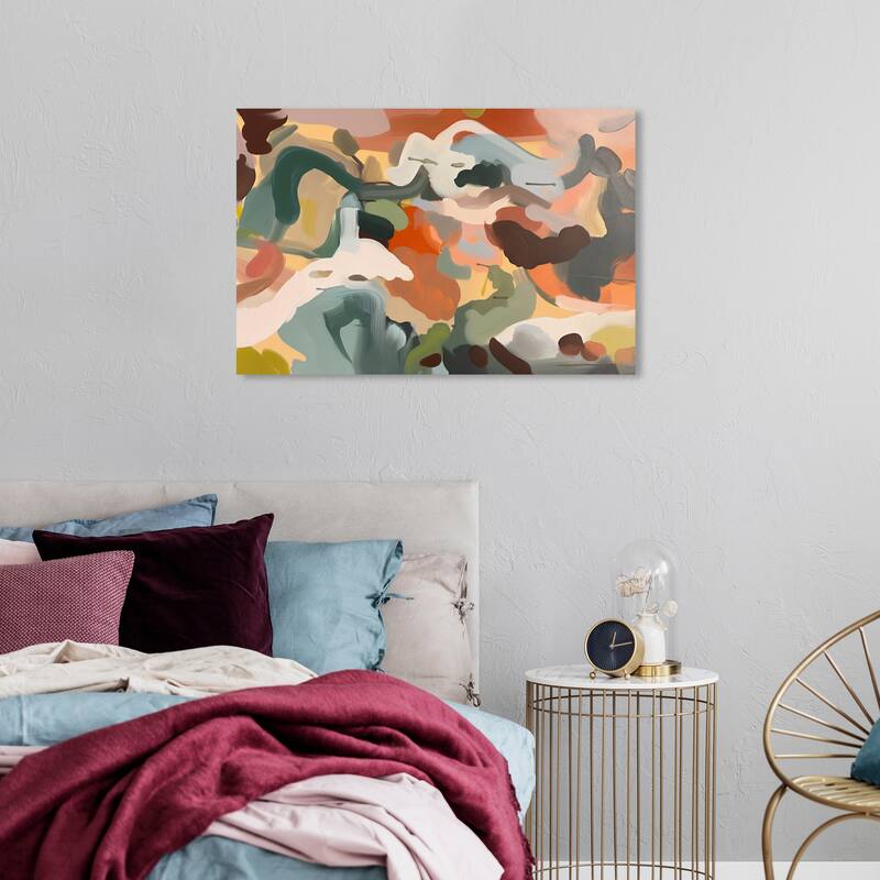 Wynwood Studio Abstract Water in the Desert Green and Modern & Contemporary Wall Art Canvas Print - 24 x 36