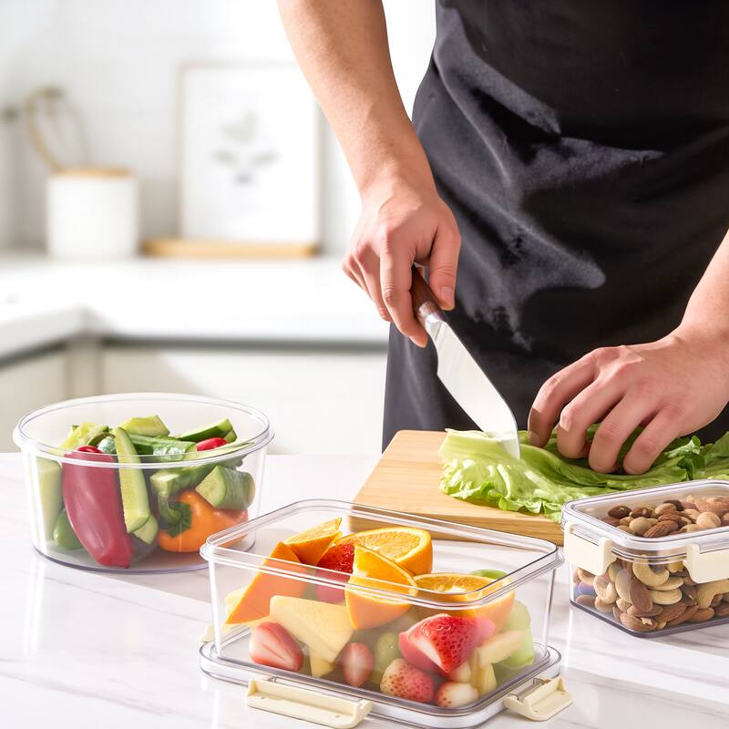 Sorbus BPA-Free Food Storage Container Set, Stackable & Nestable Plastic Containers with Snap-On Lids