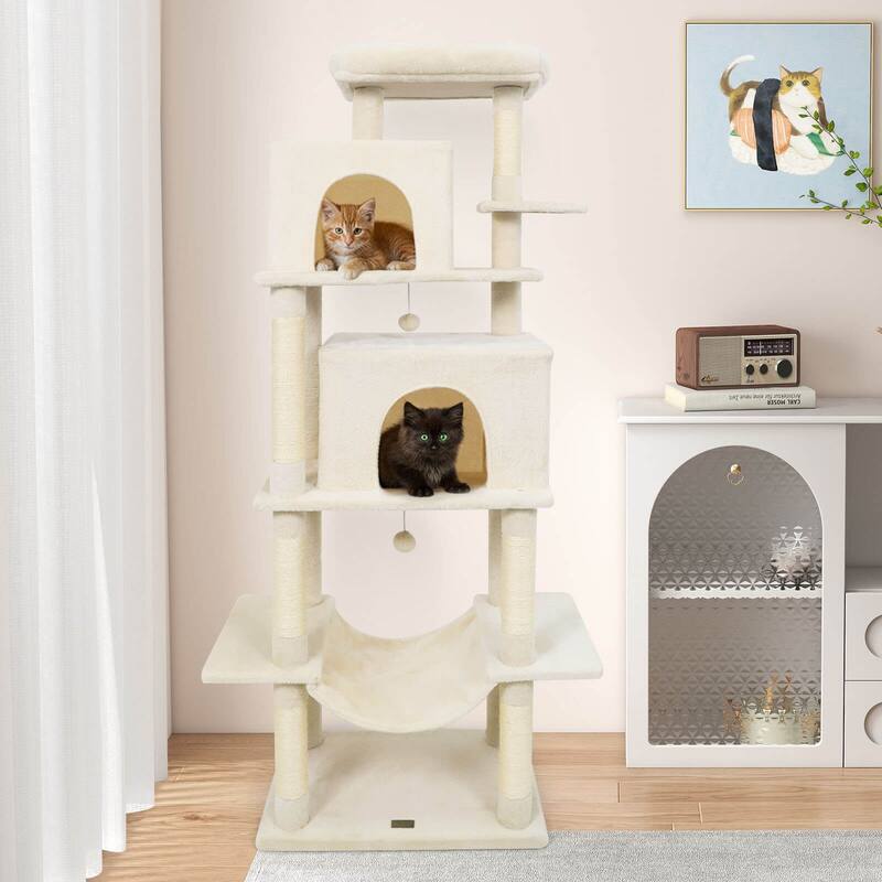 Costway 70” Large Cat Tree for Indoor Cats with Plush Top Perch, Dual - See Details