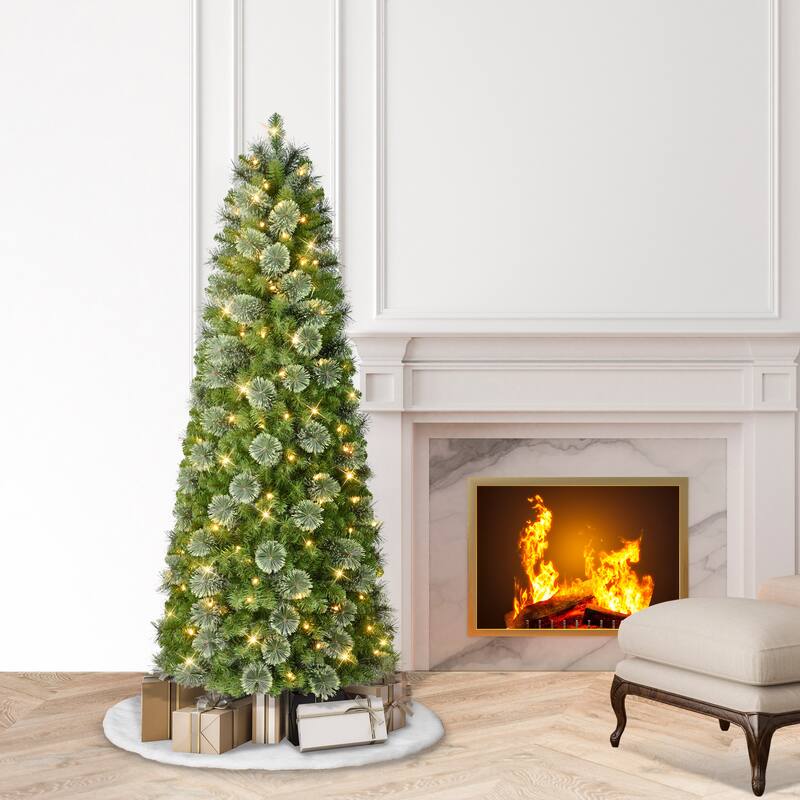 Puleo International 6 ft. Pre-Lit Pop-Up Collapsible Artificial Christmas tree