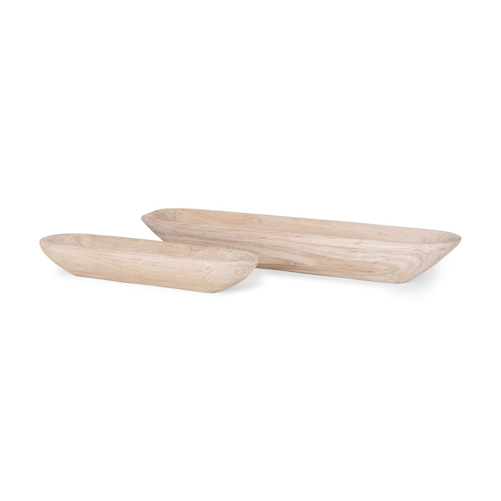 Athena Light Brown Reclaimed Wood Trays (Set of 2)