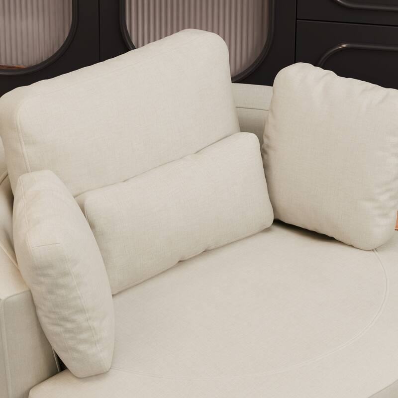 50.2"W Accent Barrel Chair,360° Swivel Club Chair with Metal Base