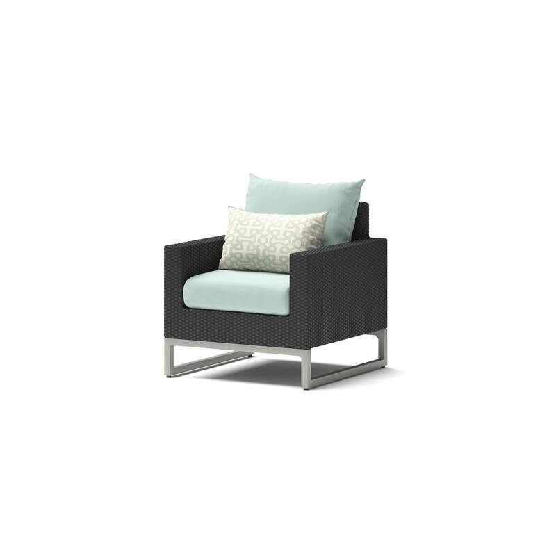 Milo Espresso 5 Piece Sunbrella Outdoor Patio Club Chair Conversation Set