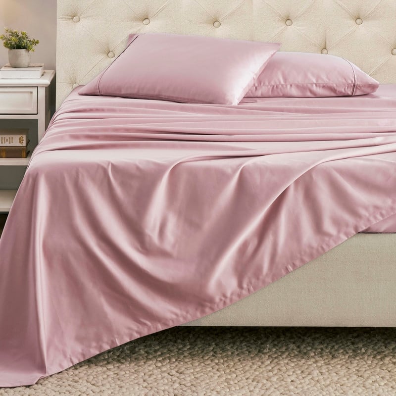 Superior Cotton Blend Solid Deep Pocket Bed Sheet Set - Lavender - 6PC Set - King