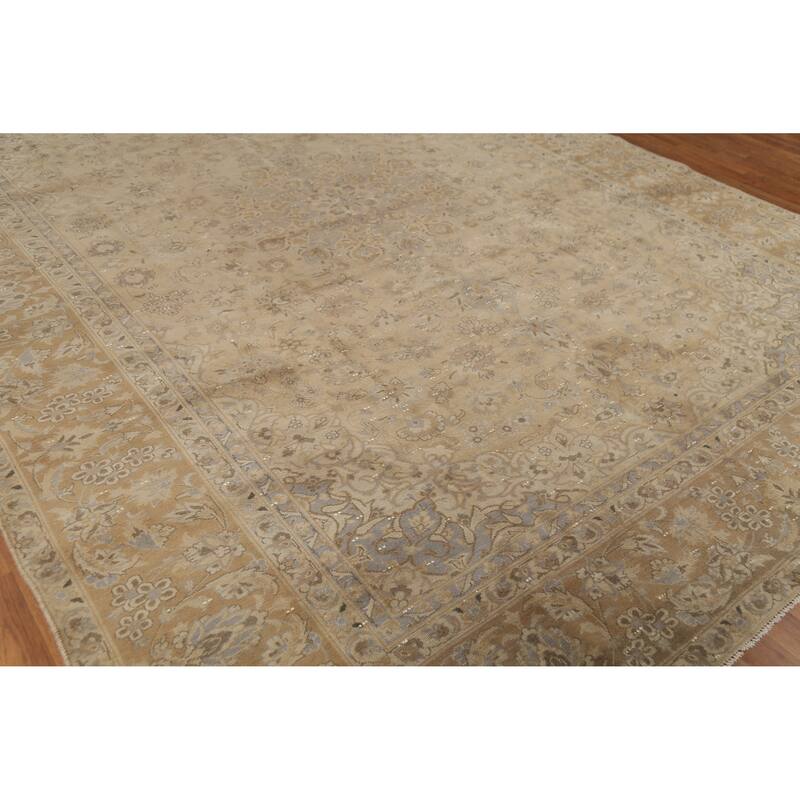 Hand Knotted Oriental 100% Wool Carpet Traditional Floral Brown Najafabad Area Rug - 12' 11'' X 9' 6''