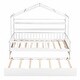 preview thumbnail 4 of 33, House Bed with Trundle Bed and Shelf, Wooden Platform Bed Frame with Full Length Guardrail and Roof