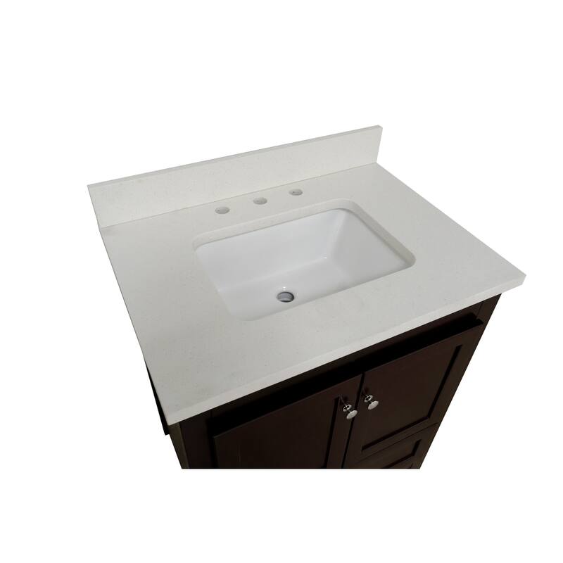 KitchenBathCollection Abbey 30" Bathroom Vanity with Quartz Top