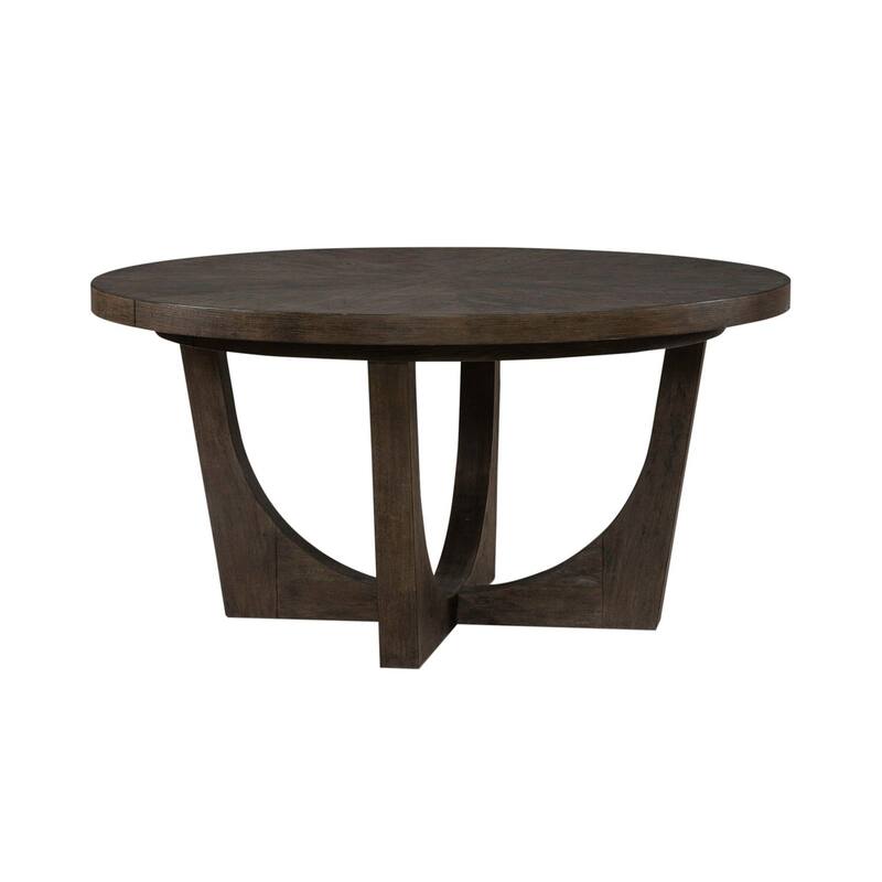 Cascade Falls Satin Espresso Pedestal Table for Dining Room - Width 60" x Depth 78" x Height 30"