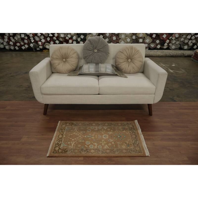 Hand Knotted Oriental 100% Wool Carpet Traditional All-Over Brown Ziegler Area Rug - 3' 1'' X 2' 0''