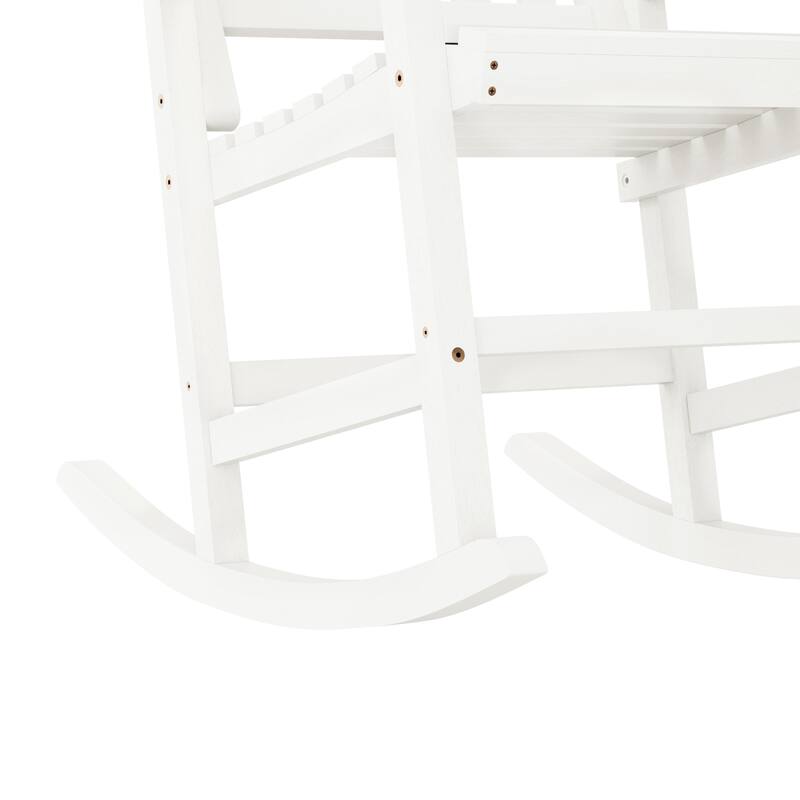 Acacia Wood Outdoor Rocking Chair, Traditional Porch Outdoor Rocker Chairs with Slatted - 43" H