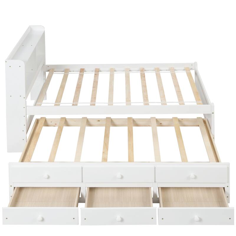Twin Bed with Twin Trundle,Drawers