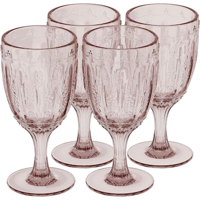 Elle Decor Colored Wine Goblets Set of 4 - 10 oz.