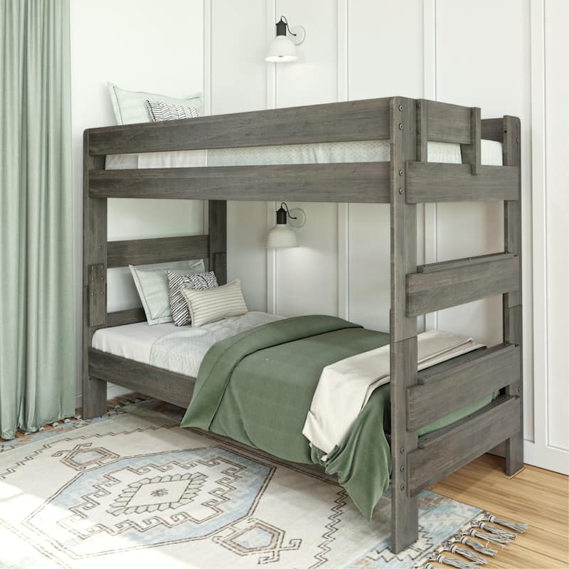 Max and Lily Farmhouse Twin over Twin Bunk Bed - Driftwood