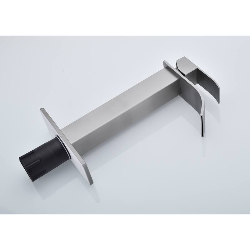 Waterfall Spout Bathroom Sink Single Handle Faucet with Pop-Up Drain (No Overflow)