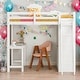 preview thumbnail 2 of 11, Twin Size Loft Bed With Wardrobe and Desk and Shelves for Home