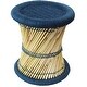 preview thumbnail 54 of 76, Natural Geo Moray Decorative Handwoven Jute Accent Stool Blue