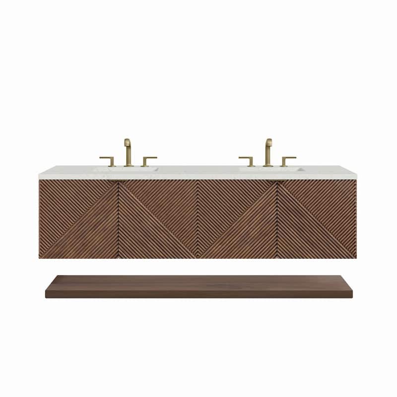 James Martin Vanities D200-V72-3LDL Marcello 72" Double Basin Wood - Chestnut - Wood Finish