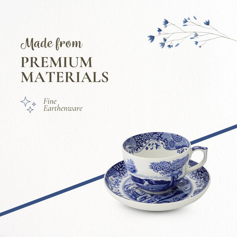 Spode Blue Italian Jumbo Cup and Saucer Set