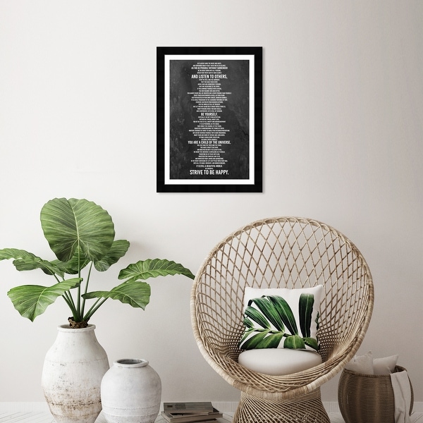 Wynwood Studio 'Desiderata Print' Typography and Quotes Black Wall Art Framed Print. Opens flyout.
