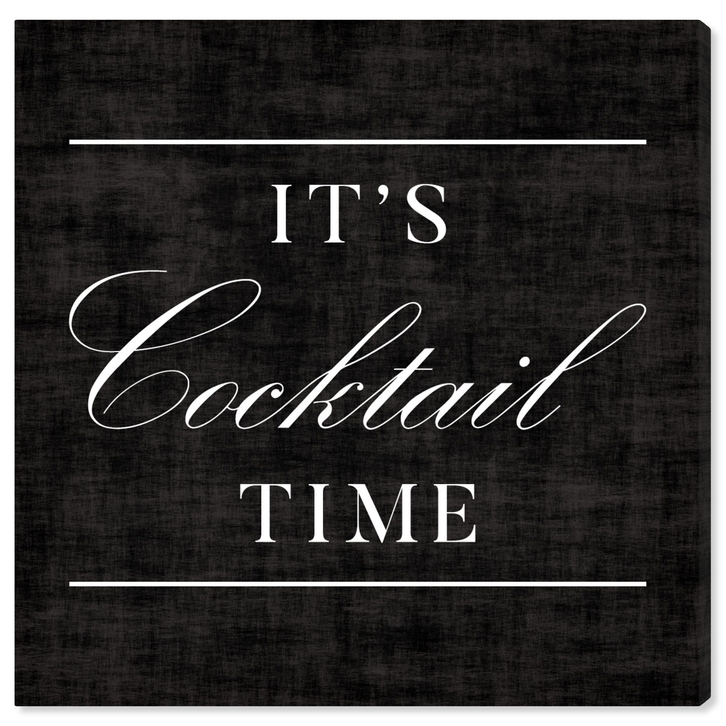 Oliver Gal 'Cocktail Time' Typography and Quotes Wall Art Canvas Print -  Black, White - Overstock - 13435467, image size:2500x2500