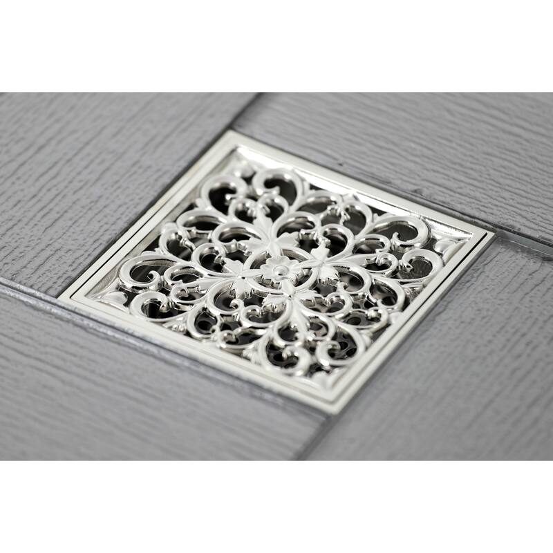 Watercourse Scroll 4" Square Grid Shower Drain