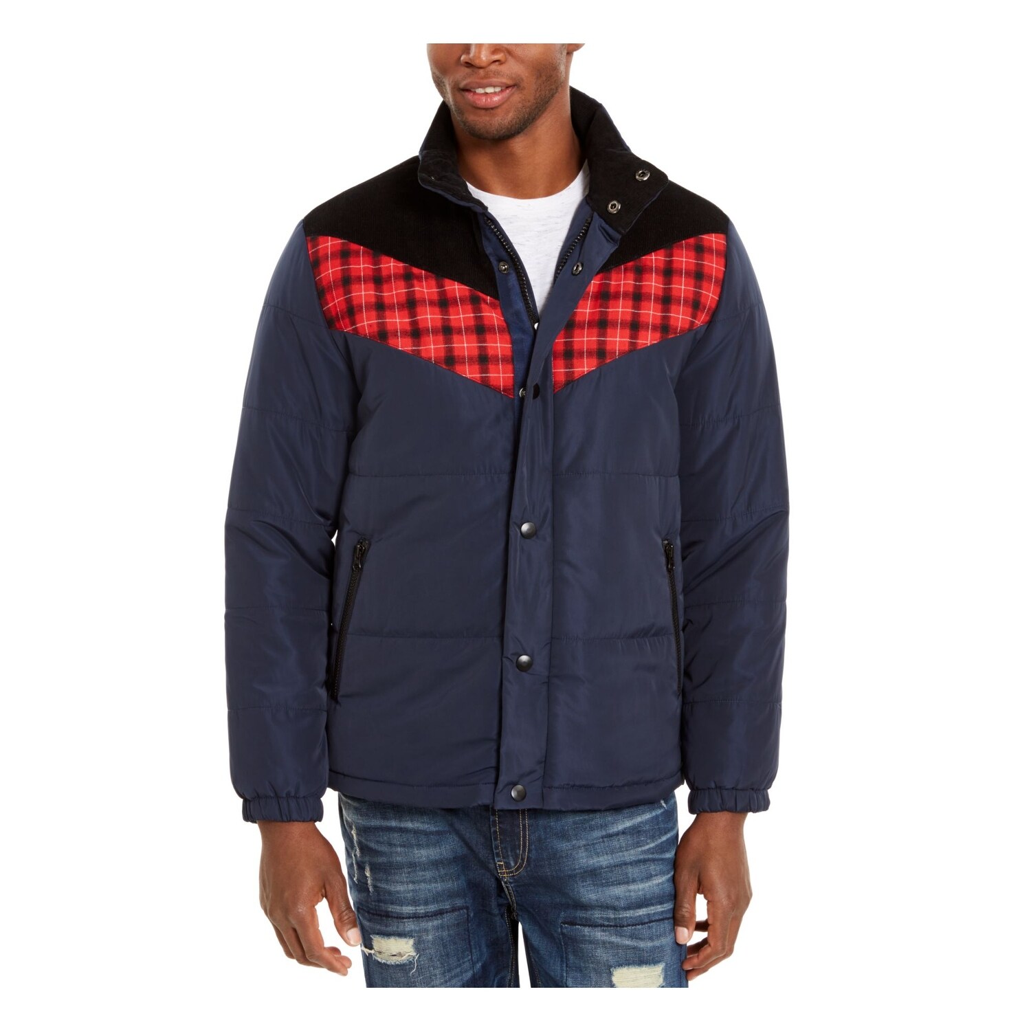 color block down jacket