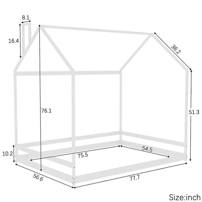House Bed Frame Wood Bed