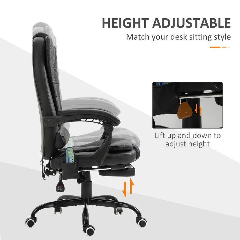 Adjustable Massage Office Massage Chair with Recline Footrest High Back Support and Remote Control