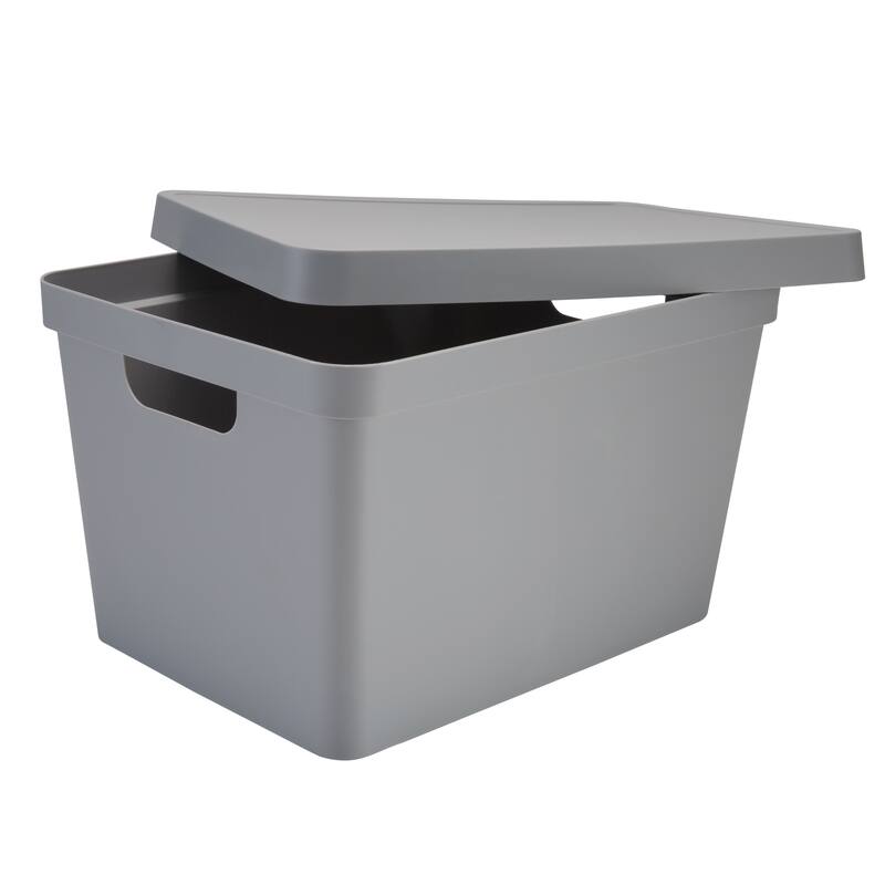 Simplify Large Vinto Storage Box with Lid in Charcoal