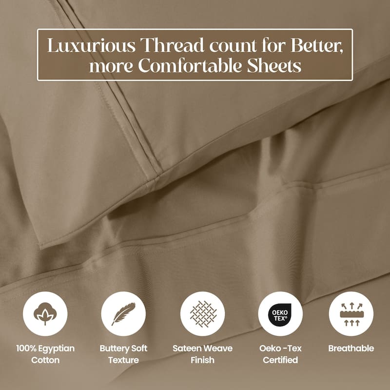 Blue Nile Mills 1200 Thread Count Egyptian Cotton Deep Pocket Sheet Set
