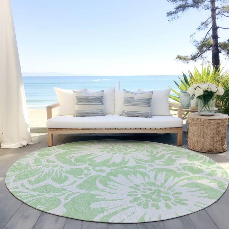 Sana Graceful Floral Weather Resistant Versatile Elegance Runner Outdoor Rug