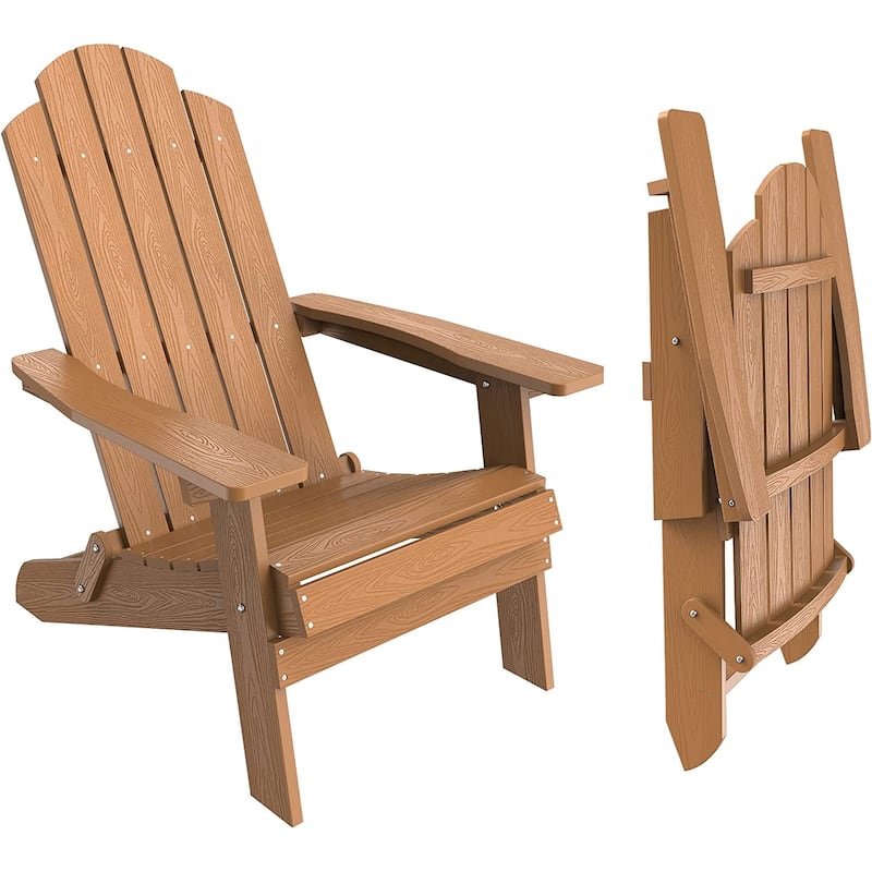 WINSOON All Weather HIPS Outdoor Folding Adirondack Chairs Outdoor Chairs Set of 4
