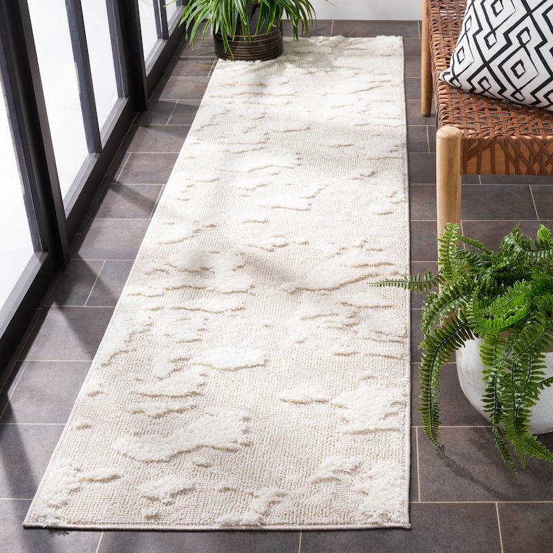 SAFAVIEH Trends Lugenia Modern Abstract Rug - 2'2" x 9' Runner - Beige/Ivory