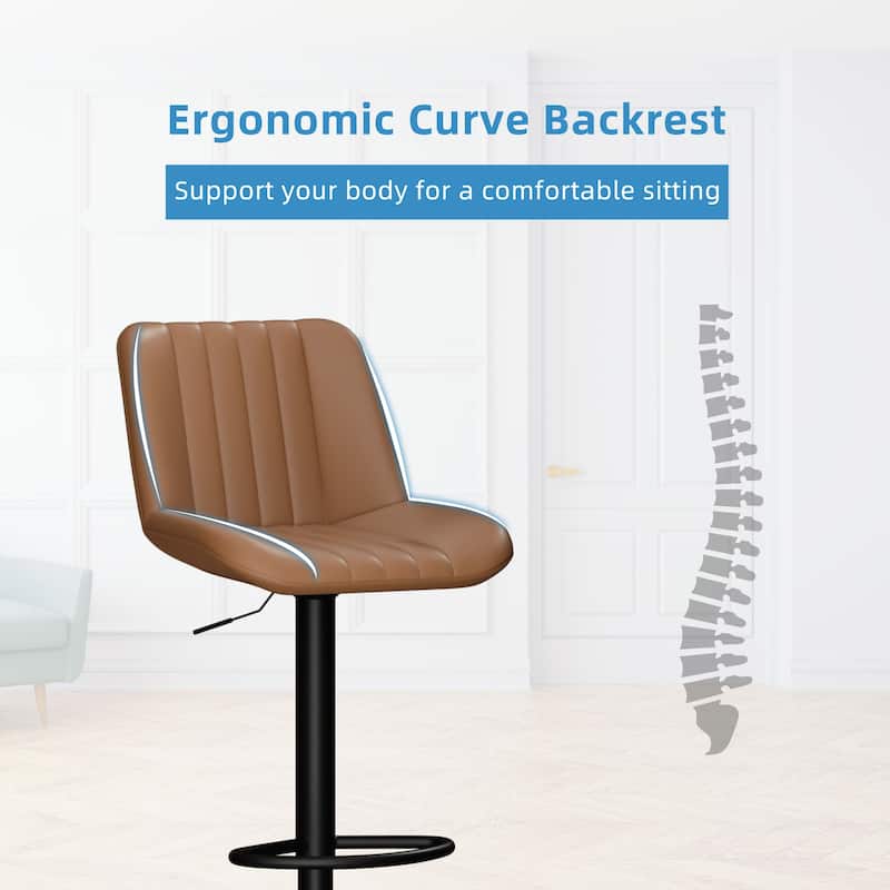 Bar Stool with 360° Swivel - Modern Kitchen & Home Bar Seating，Set of 2