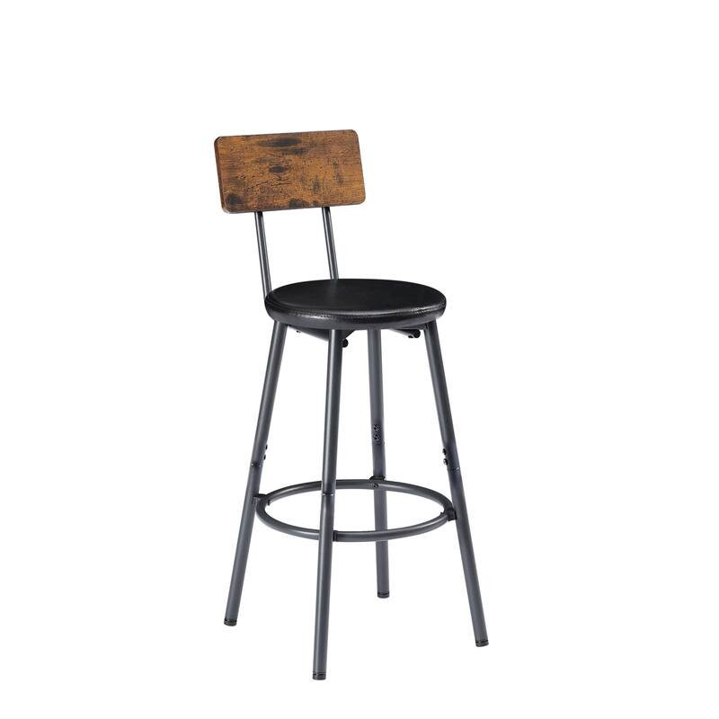 Bar Table and Chairs Set for 6, Dining Table 7 Piece Set, Pub Counter Height Table w/6 PU Leather Bar Chairs for Breakfast Nook
