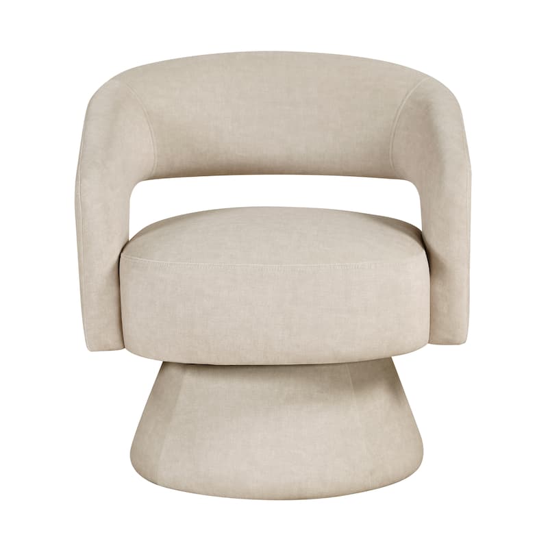 Arden 27" Velvet Swivel Chair - 360-Degree Metal Swivel Base