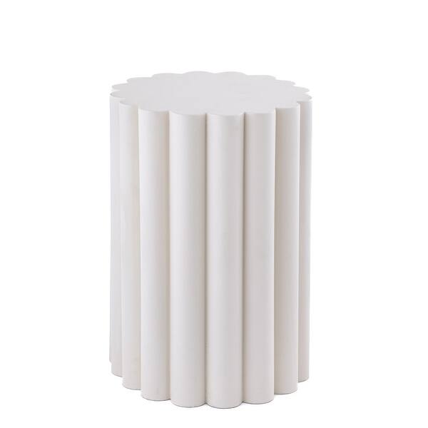 slide 2 of 5, Iron White Beige Stool - Medium